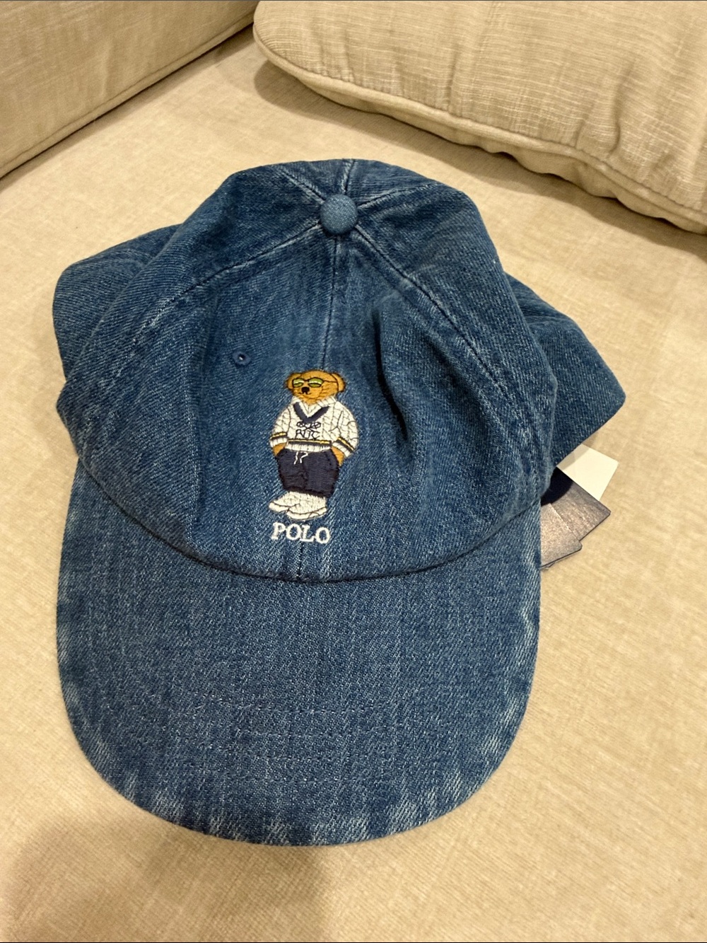 Polo by Ralph Lauren Kids Denim Bear Cap in Blue